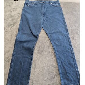 Wrangler 13MWZ Blue Denim Jeans 42x34 Classic Fit Straight Leg